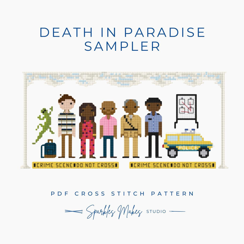 Death in Paradise Murder Mystery Inspired Sampler Cross Stitch Pattern PDF Download