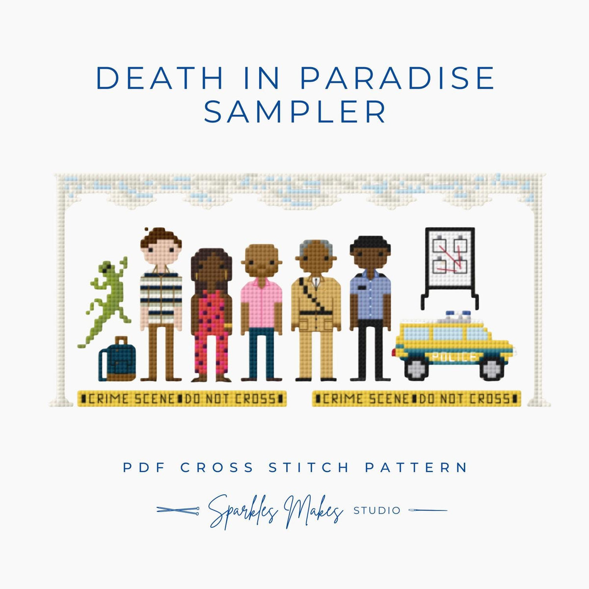 Death in Paradise Murder Mystery Inspired Sampler Cross Stitch Pattern PDF Download