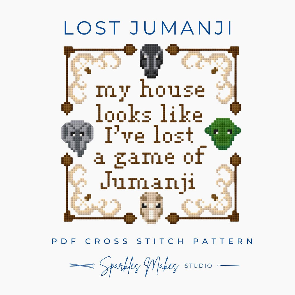 I’ve Lost a Game of Jumanji Funny Quote Cross Stitch Pattern PDF Download