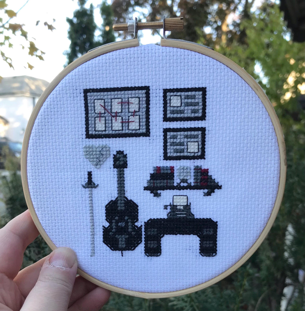Dark Side of the Dorm Wednesday Inspired Cross Stitch Pattern PDF Download