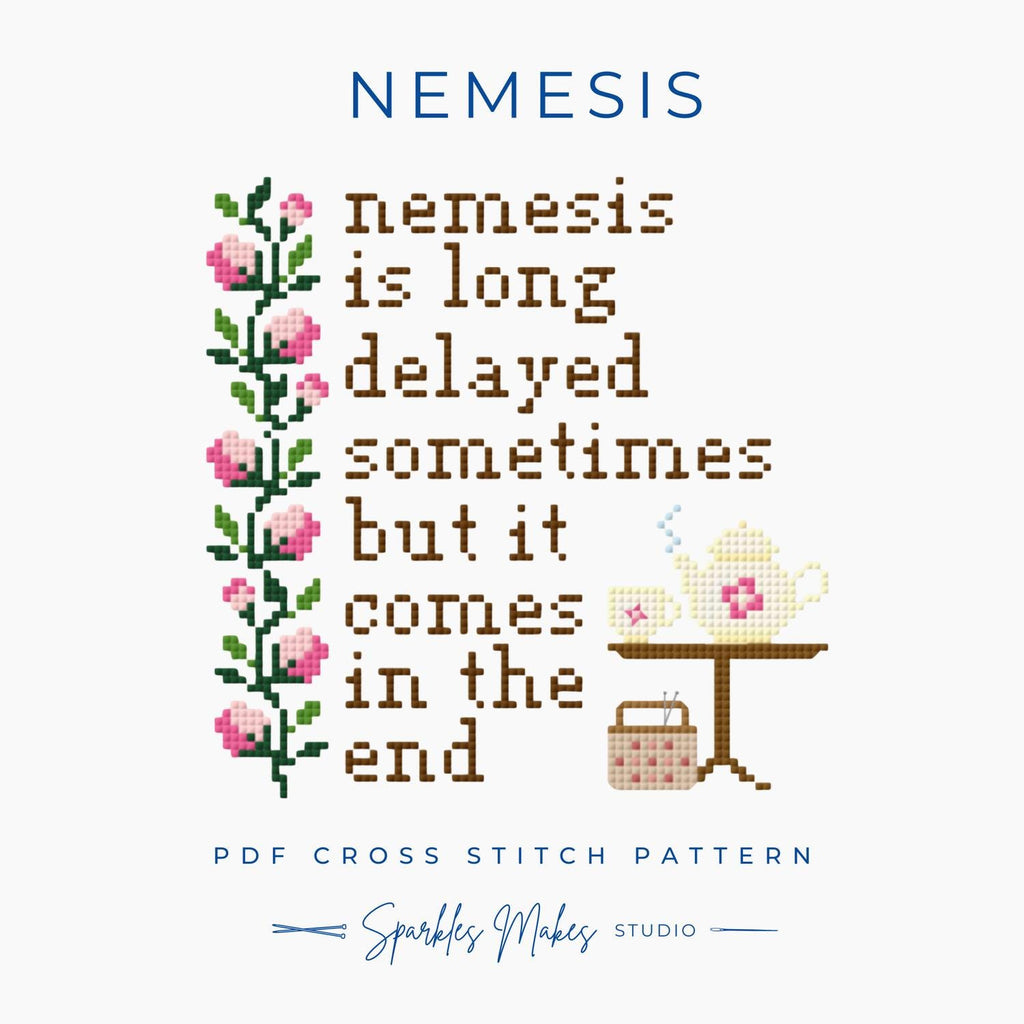 Nemesis Miss Marple Quote Agatha Christie Inspired Cross Stitch Pattern PDF Download