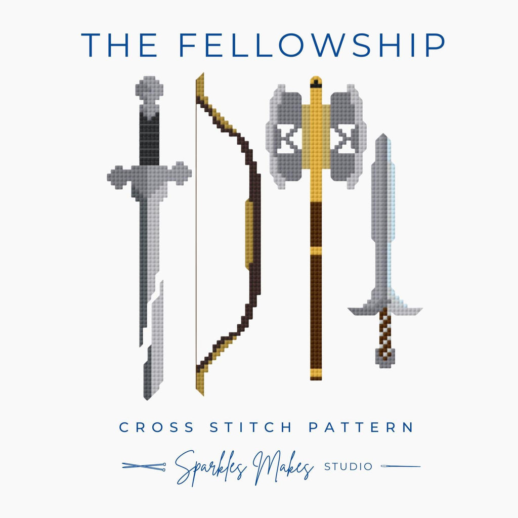 The Fellowship LOTR Lord of the Rings Inspired Cross Stitch Pattern PDF Download