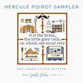 Hercule Poirot Sampler Agatha Christie Inspired Cross Stitch Pattern PDF Download