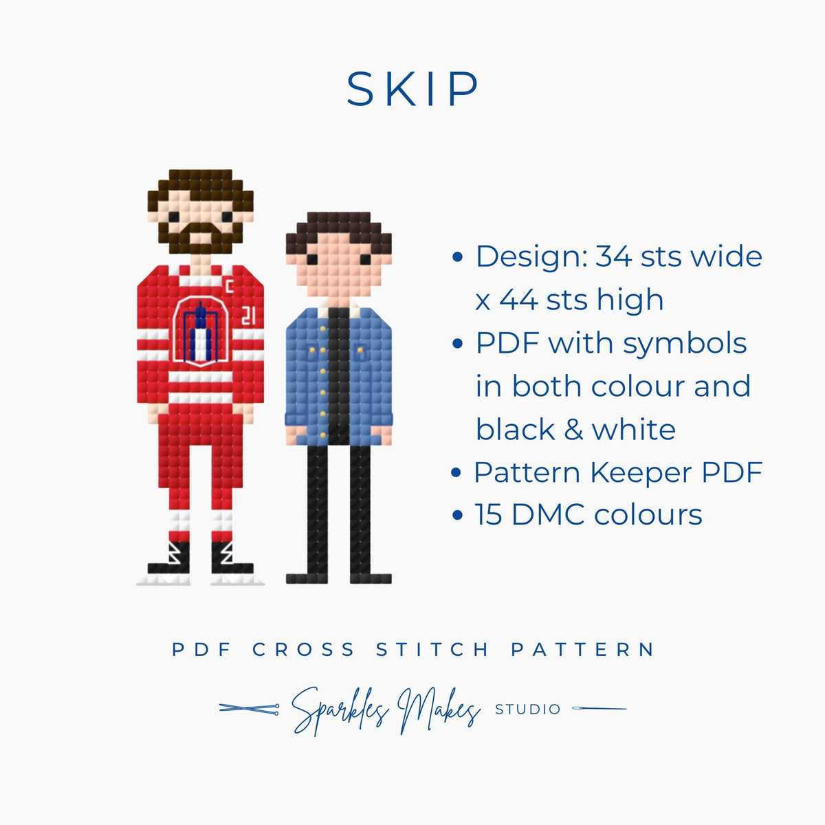 Scott Hunter & Kip Grady Skip Heated Rivalry Inspired Cross Stitch Pattern PDF Download