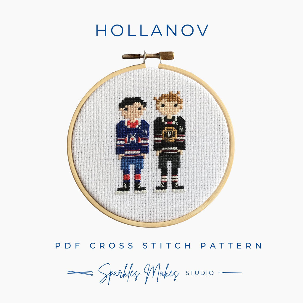 Hollonov Shane Hollander & Ilya Rosanov Heated Rivalry Inspired Cross Stitch Pattern PDF Download