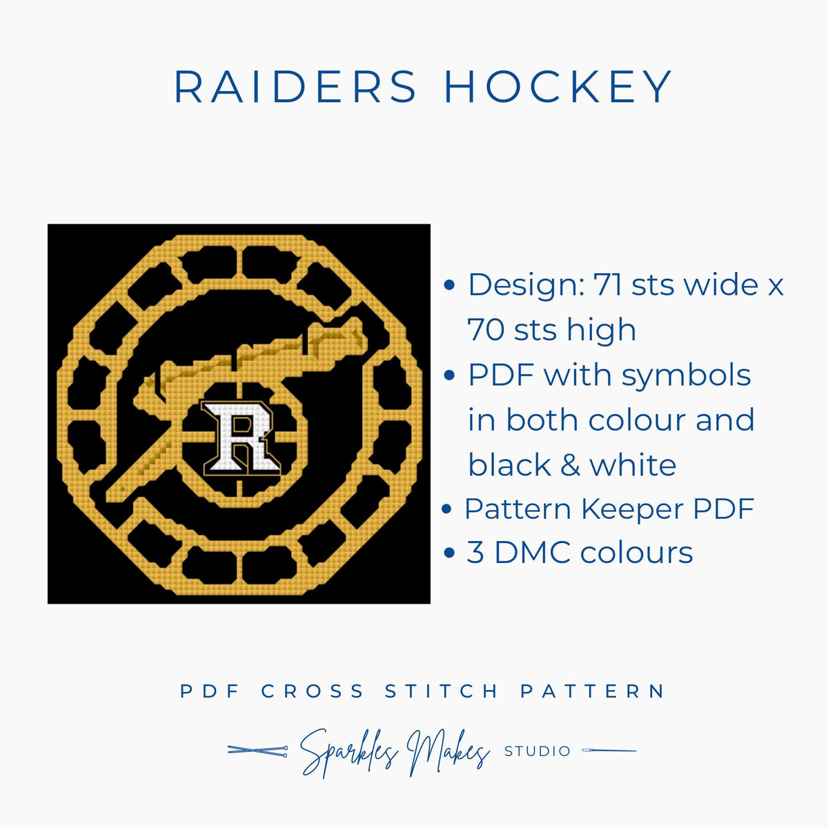 Boston Raiders Hockey Heated Rivalry Inspired Cross Stitch Pattern PDF Download