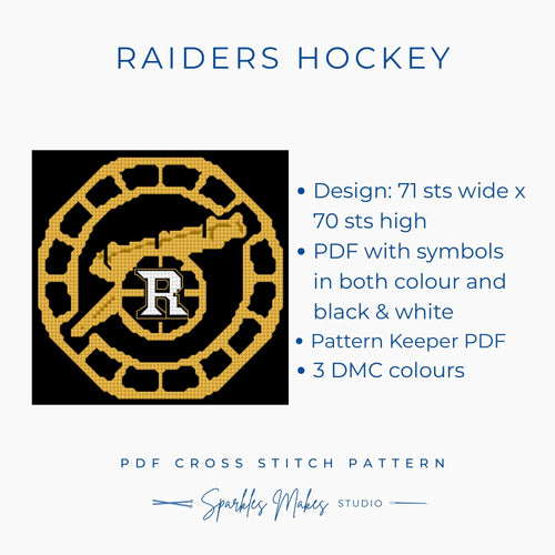 Boston Raiders Hockey Heated Rivalry Inspired Cross Stitch Pattern PDF Download