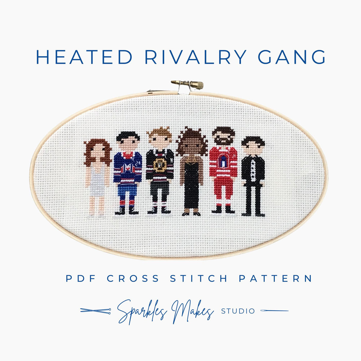 Heated Rivalry Inspired Gang Cross Stitch Pattern PDF Download