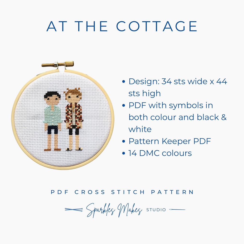 At the Cottage Hollonov Shane Hollander & Ilya Rosanov Heated Rivalry Inspired Cross Stitch Pattern PDF Download