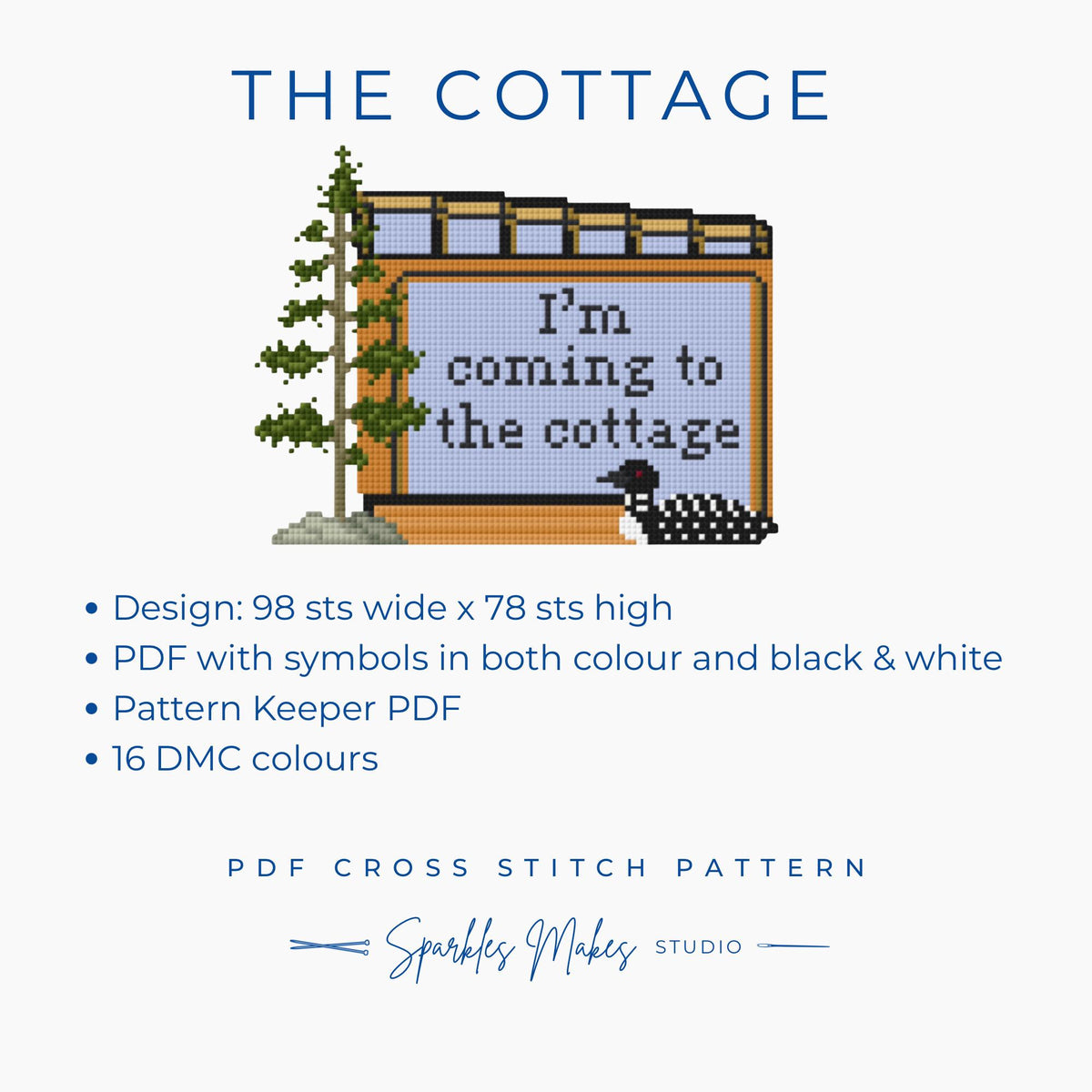 I’m Coming to the Cottage Heated Rivalry Hollanov Inspired Quote Cross Stitch Pattern PDF Download