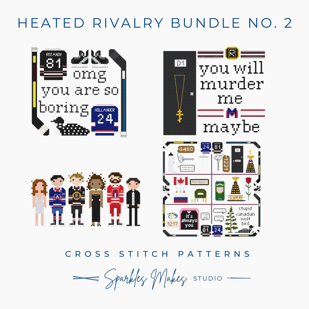 Heated Rivalry Inspired Cross Stitch Pattern Bundle No. 2 PDF Download