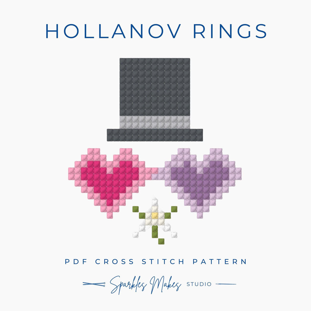 Hollonov Rings Shane Hollander & Ilya Rosanov Heated Rivalry Inspired Cross Stitch Pattern PDF Download