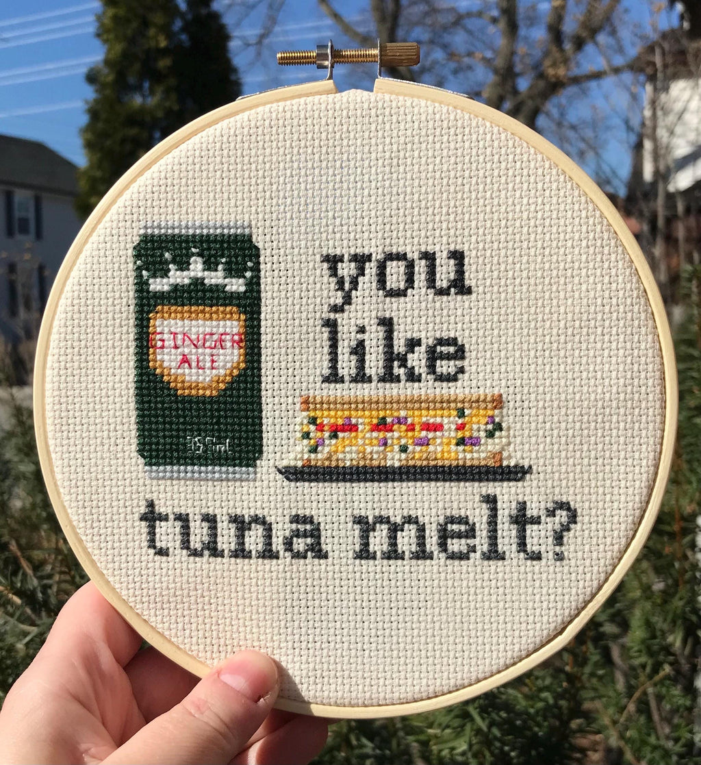 Tuna Melt Heated Rivalry Inspired Quote Cross Stitch Pattern PDF Download