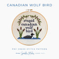 Stupid Canadian Wolf Bird Heated Rivalry Inspired Quote Cross Stitch Pattern PDF Download