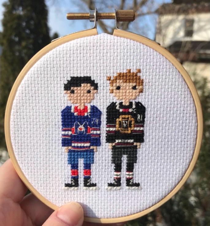 Hollonov Shane Hollander & Ilya Rosanov Heated Rivalry Inspired Cross Stitch Pattern PDF Download