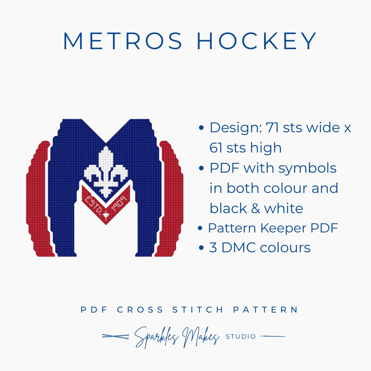 Montreal Metros Hockey Heated Rivalry Inspired Quote Stitch Pattern PDF Download