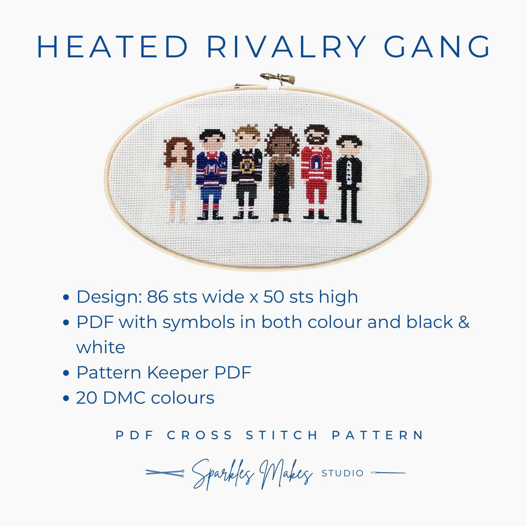 Heated Rivalry Inspired Gang Cross Stitch Pattern PDF Download