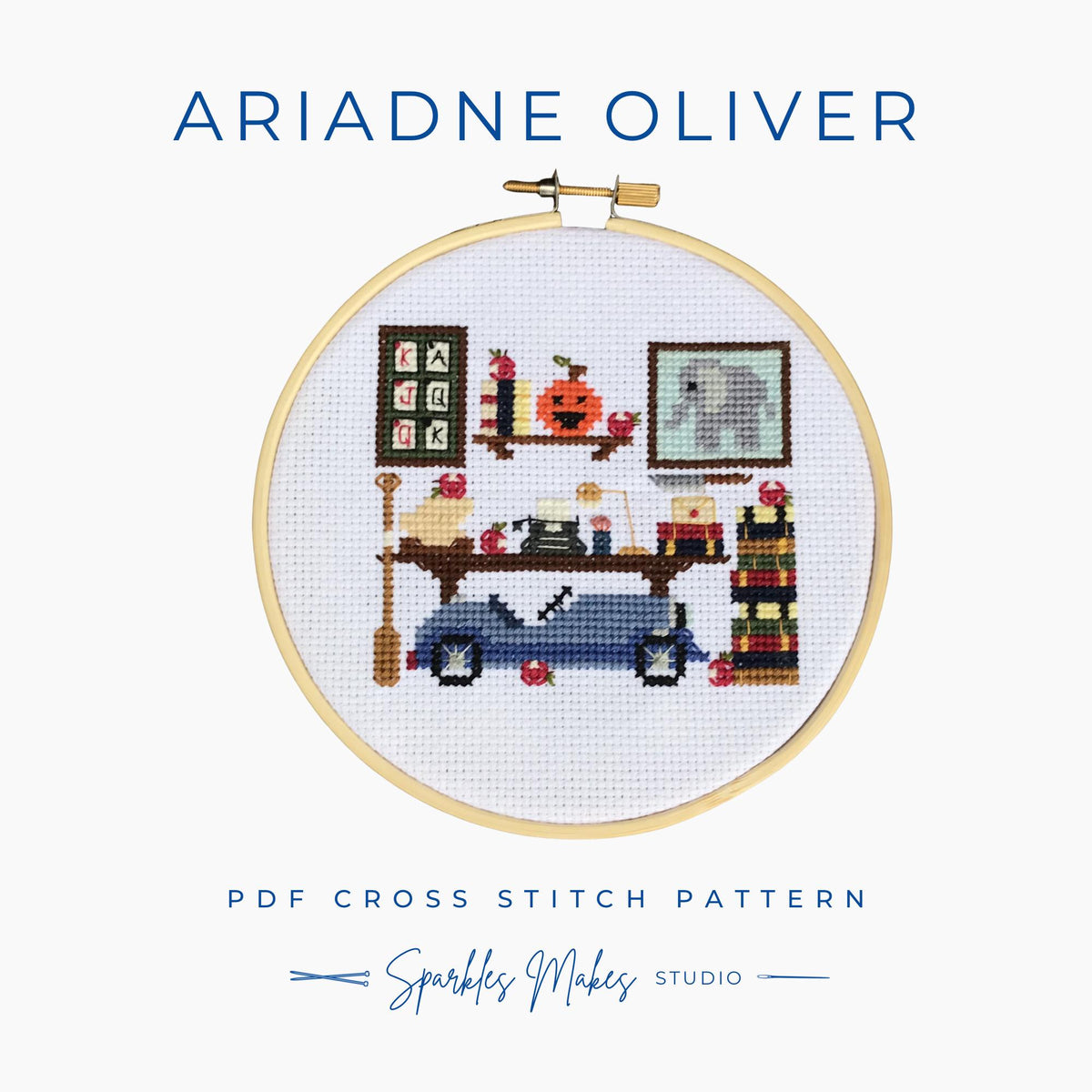 Ariadne Oliver Agatha Christie Inspired Cross Stitch Pattern PDF Download