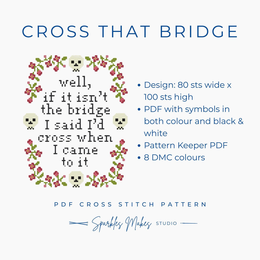 Cross That Bridge Cross Stitch Pattern PDF Download