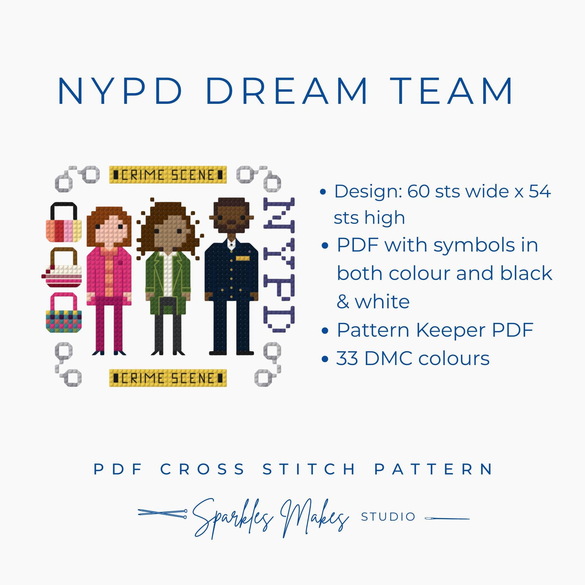 NYPD Dream Team Elsbeth Inspired Cross Stitch Pattern PDF Download