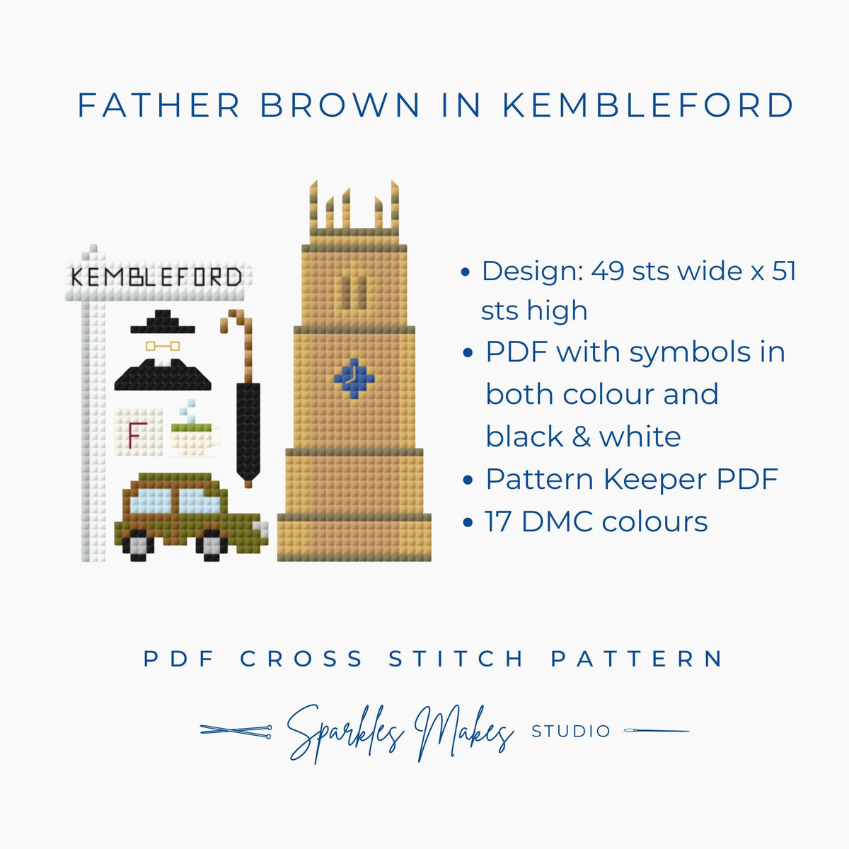 Father Brown Mysteries Inspired Cross Stitch Pattern PDF Download