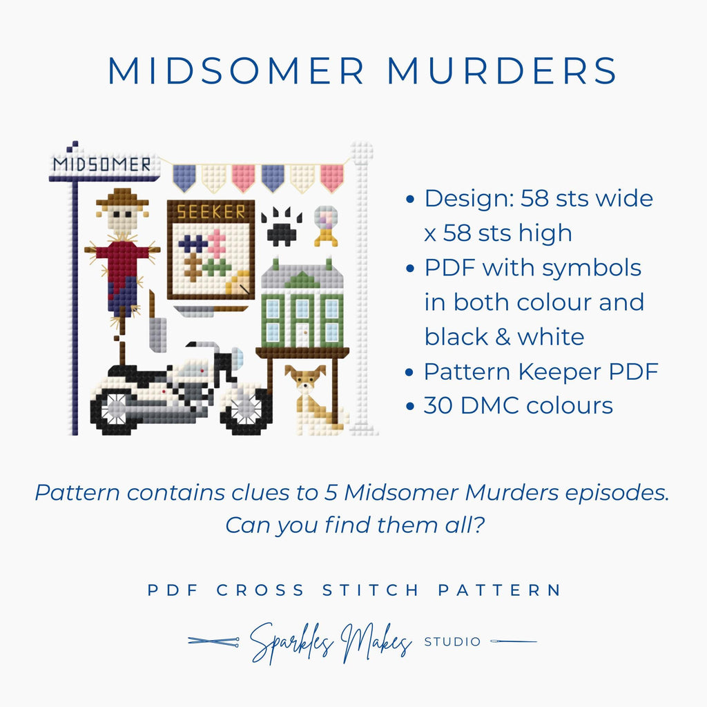 Midsomer Murders Inspired Cross Stitch Pattern PDF Download