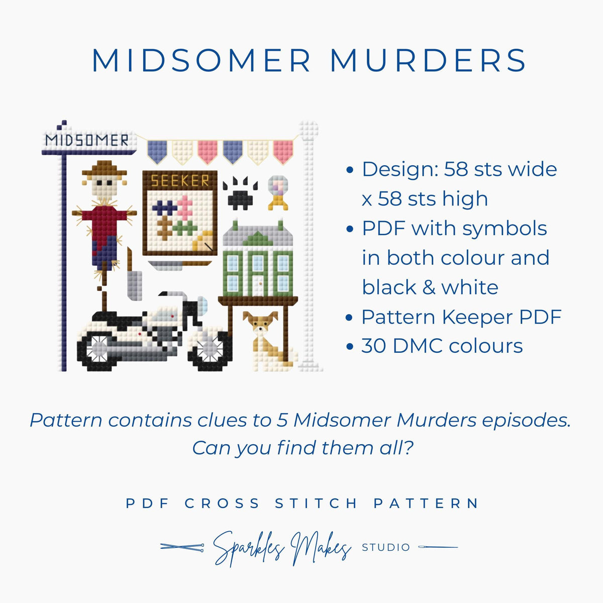Midsomer Murders Inspired Cross Stitch Pattern PDF Download