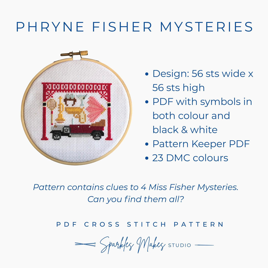 Phryne Fisher Mysteries Inspired PDF Cross Stitch Pattern Download