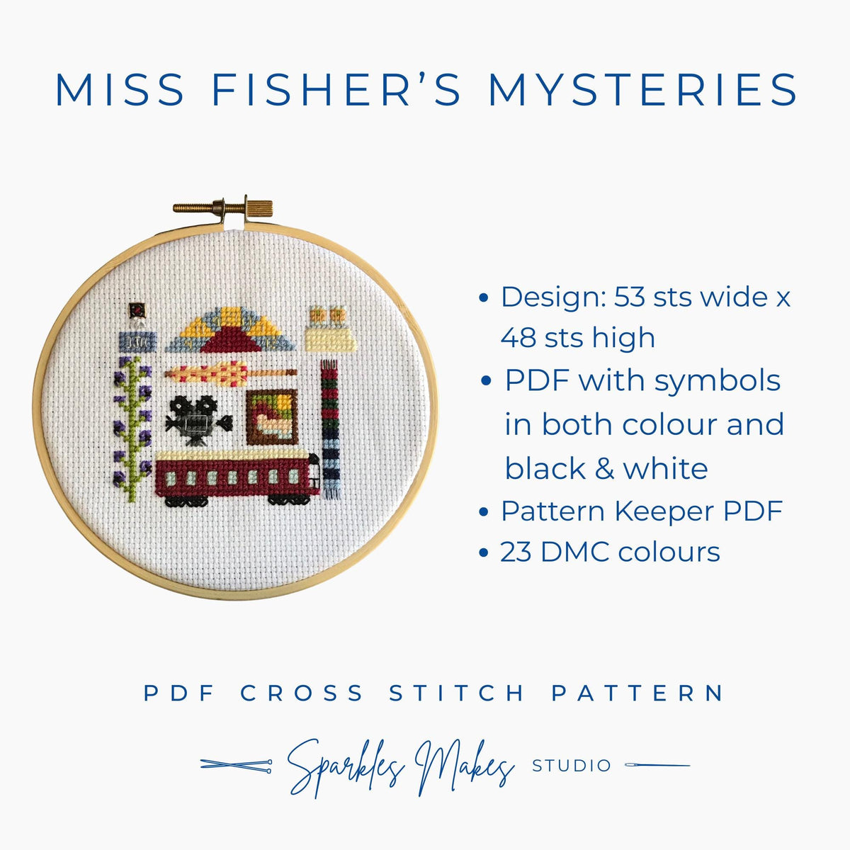 Miss Fisher’s Mysteries Inspired Cross Stitch Pattern PDF Download