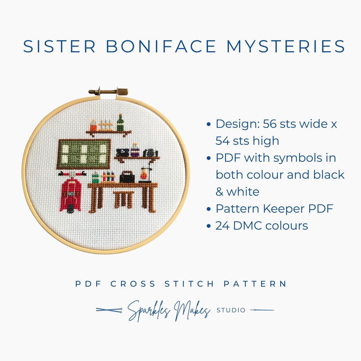Sister Boniface Mysteries Inspired Cross Stitch Pattern PDF Download