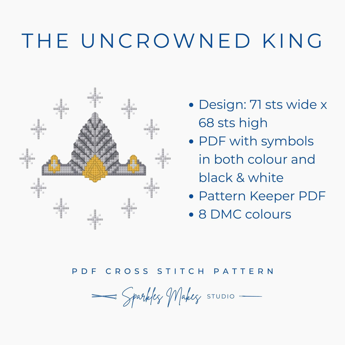 The Uncrowned King LOTR Lord of the Rings Inspired Cross Stitch Pattern PDF Download