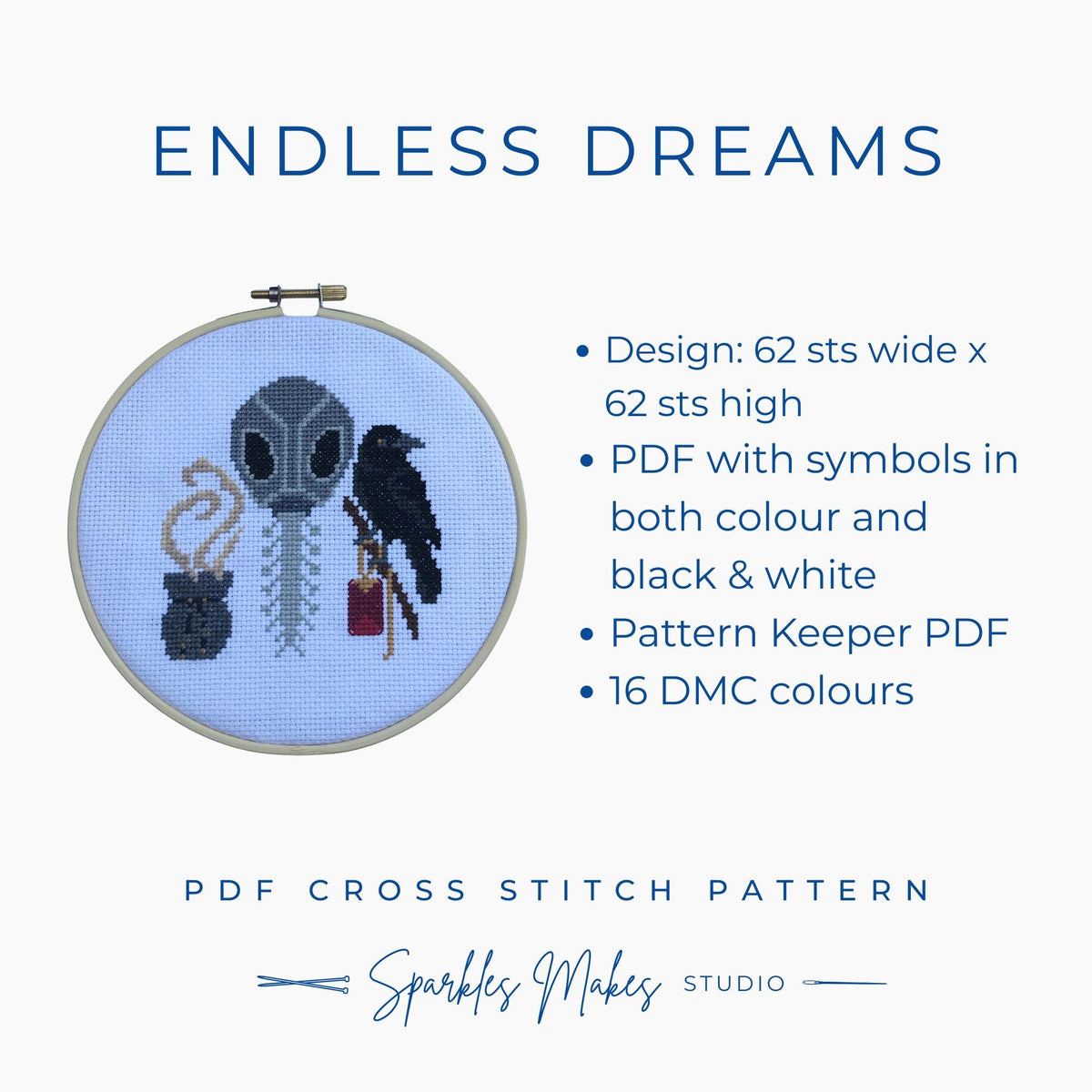 Endless Dreams Sandman Inspired Cross Stitch Pattern PDF Download