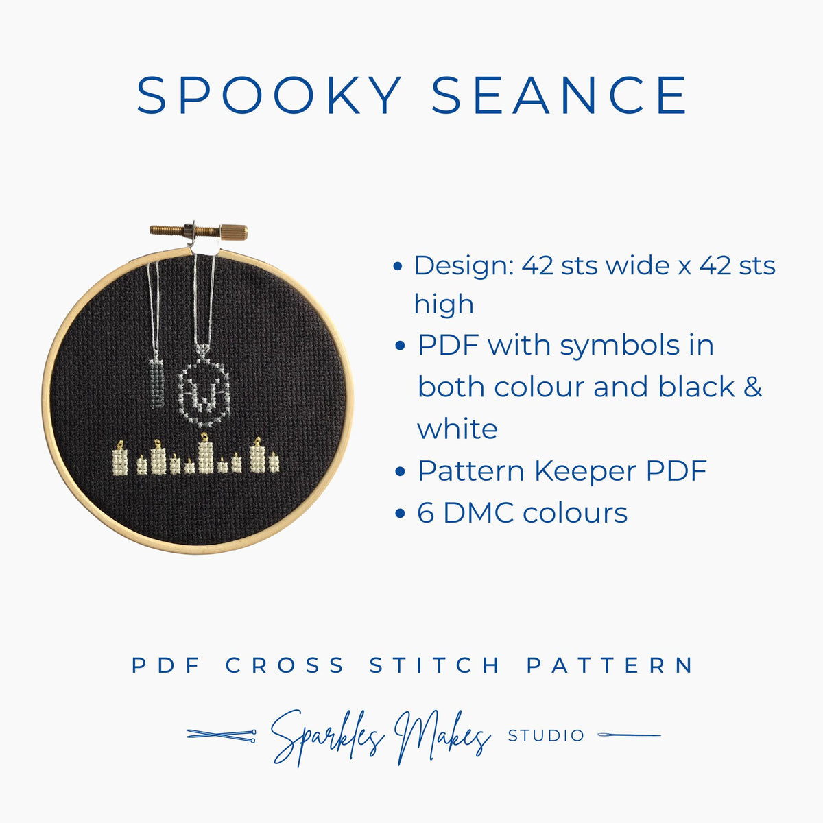 Spooky Seance Wednesday Inspired Cross Stitch Pattern PDF Download