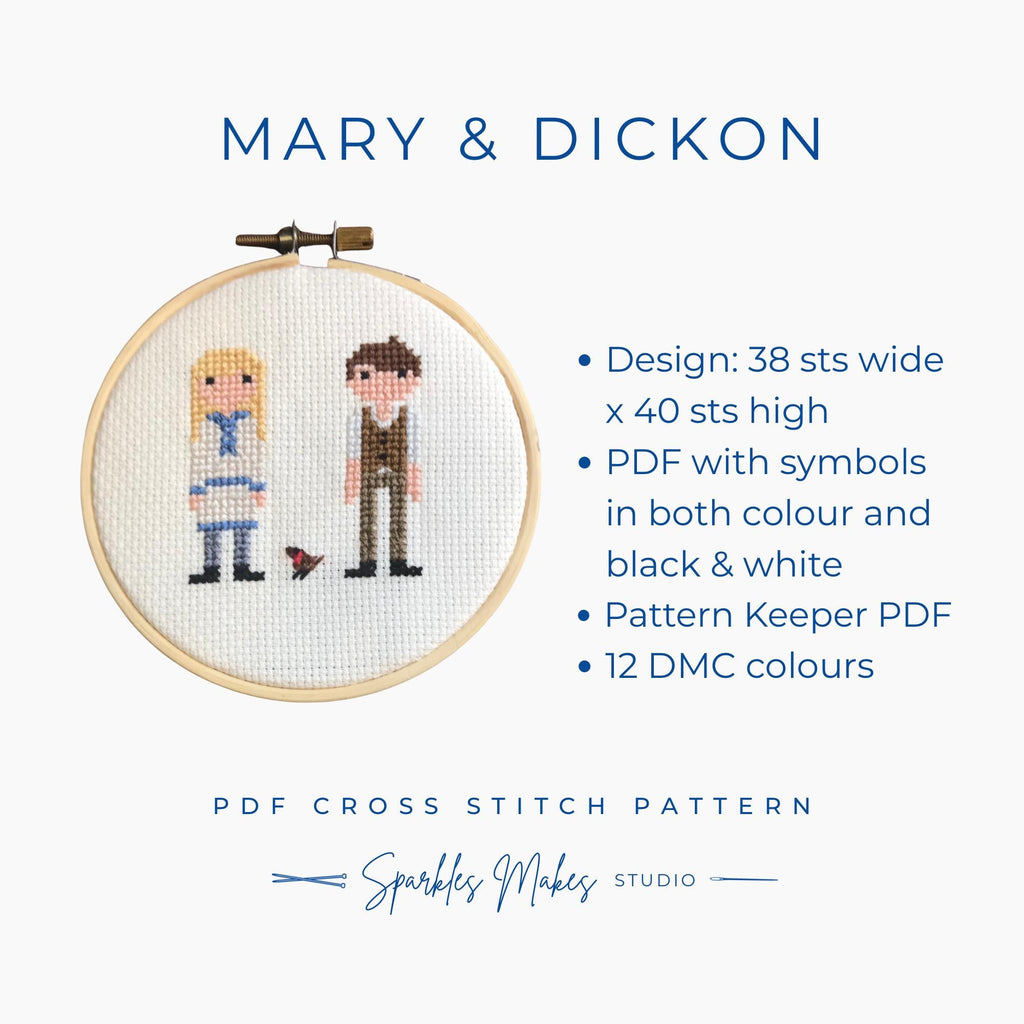 Mary & Dickon Secret Garden Inspired Cross Stitch Pattern PDF Download