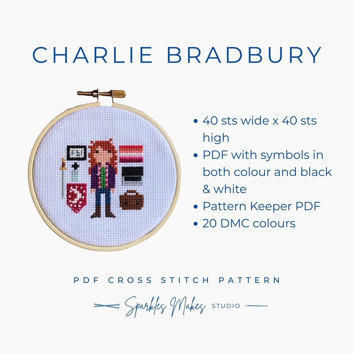 Charlie Bradbury Supernatural Inspired Cross Stitch Pattern PDF Download