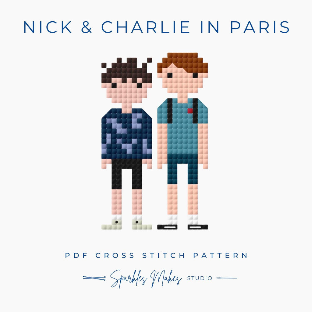 Nick & Charlie in Paris Heartstopper S2 Inspired Cross Stitch Pattern PDF Download