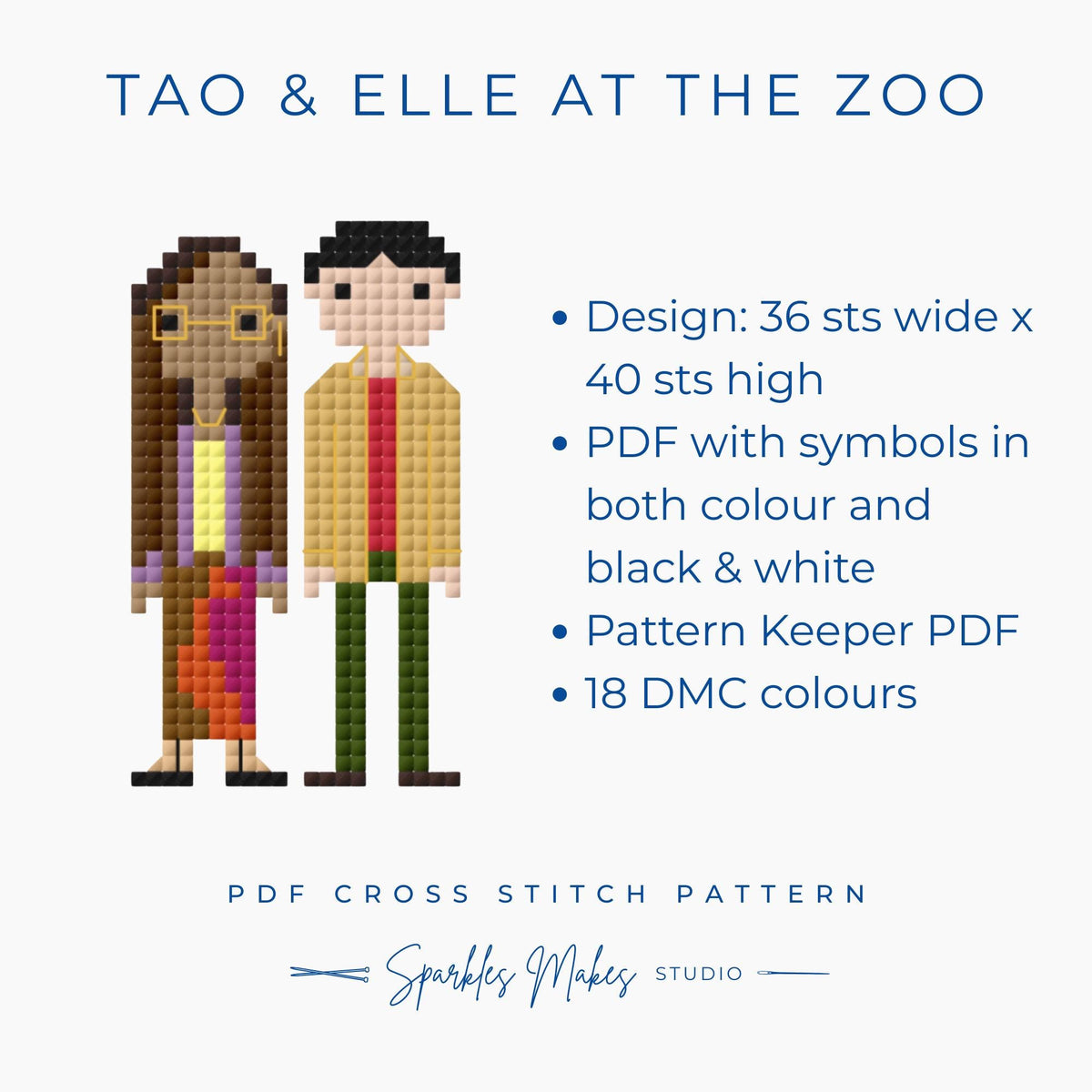 Tao & Elle at the Zoo S3 Heartstopper Inspired Cross Stitch Pattern PDF Download
