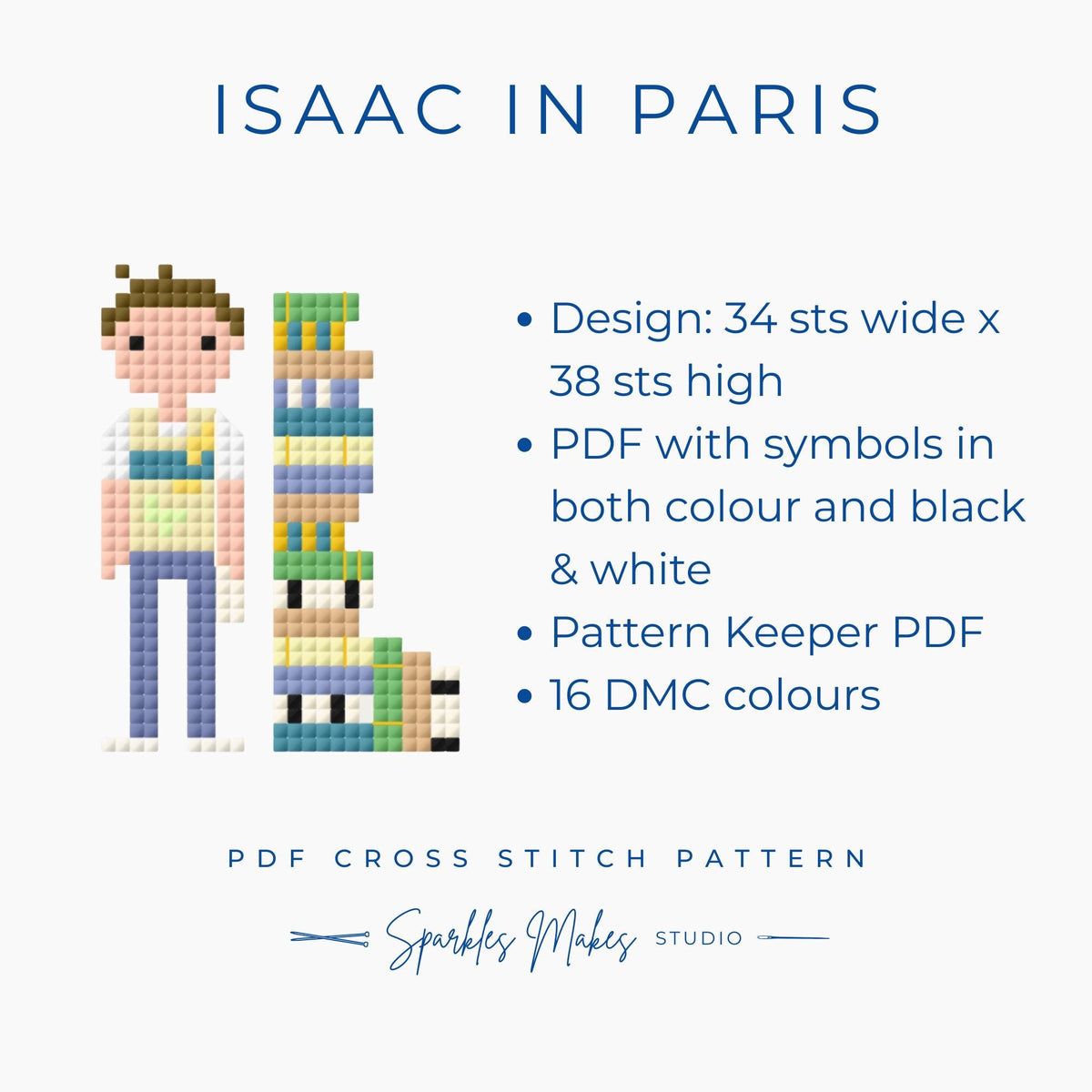 Isaac in Paris S2 Heartstopper Inspired Cross Stitch Pattern PDF Download