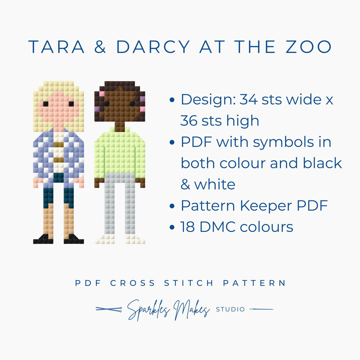 Tara & Darcy at the Zoo S3 Heartstopper Inspired Cross Stitch Pattern PDF Download