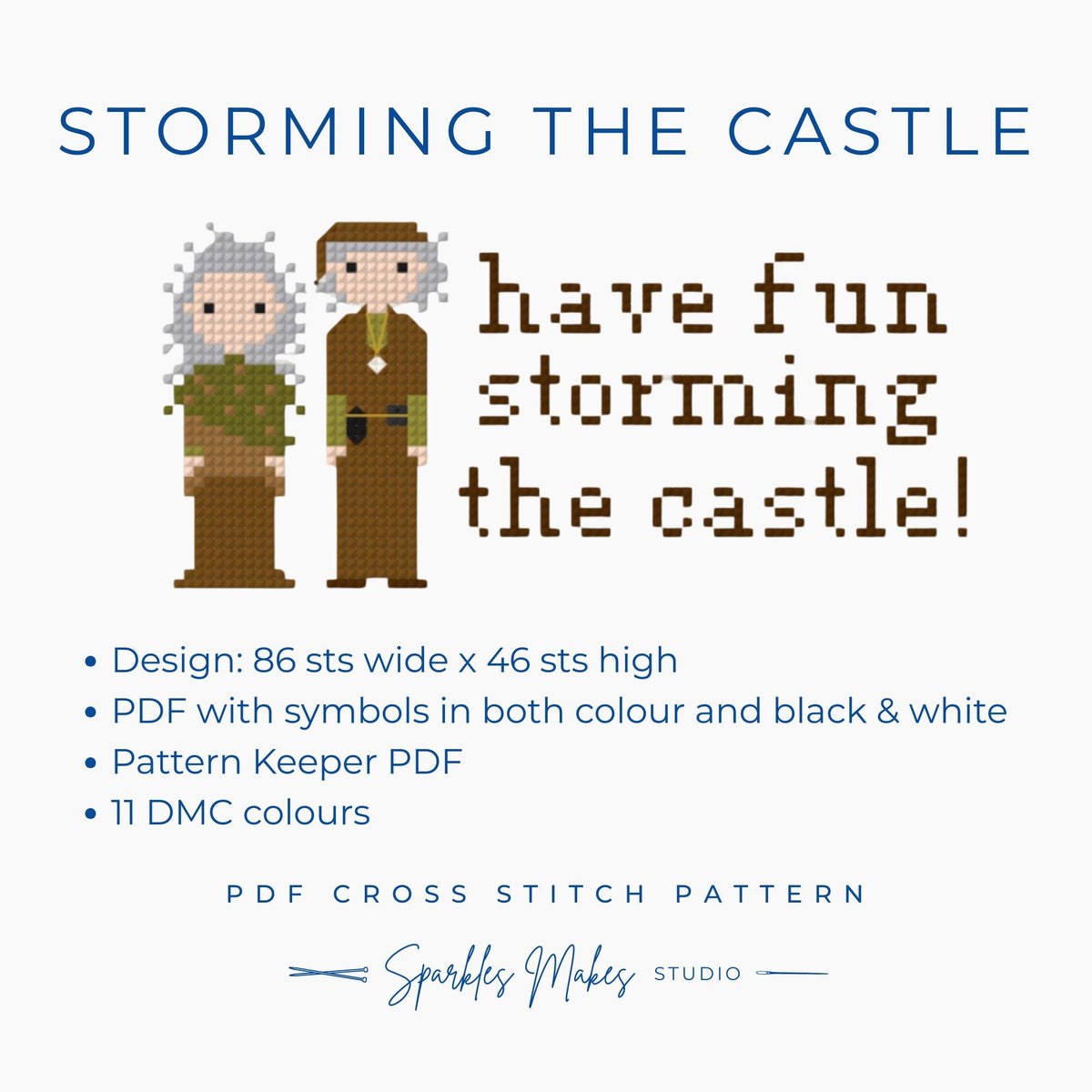 Storming the Castle Princess Bride Inspired Cross Stitch Pattern PDF Download
