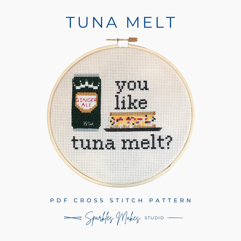 Tuna Melt Heated Rivalry Inspired Quote Cross Stitch Pattern PDF Download