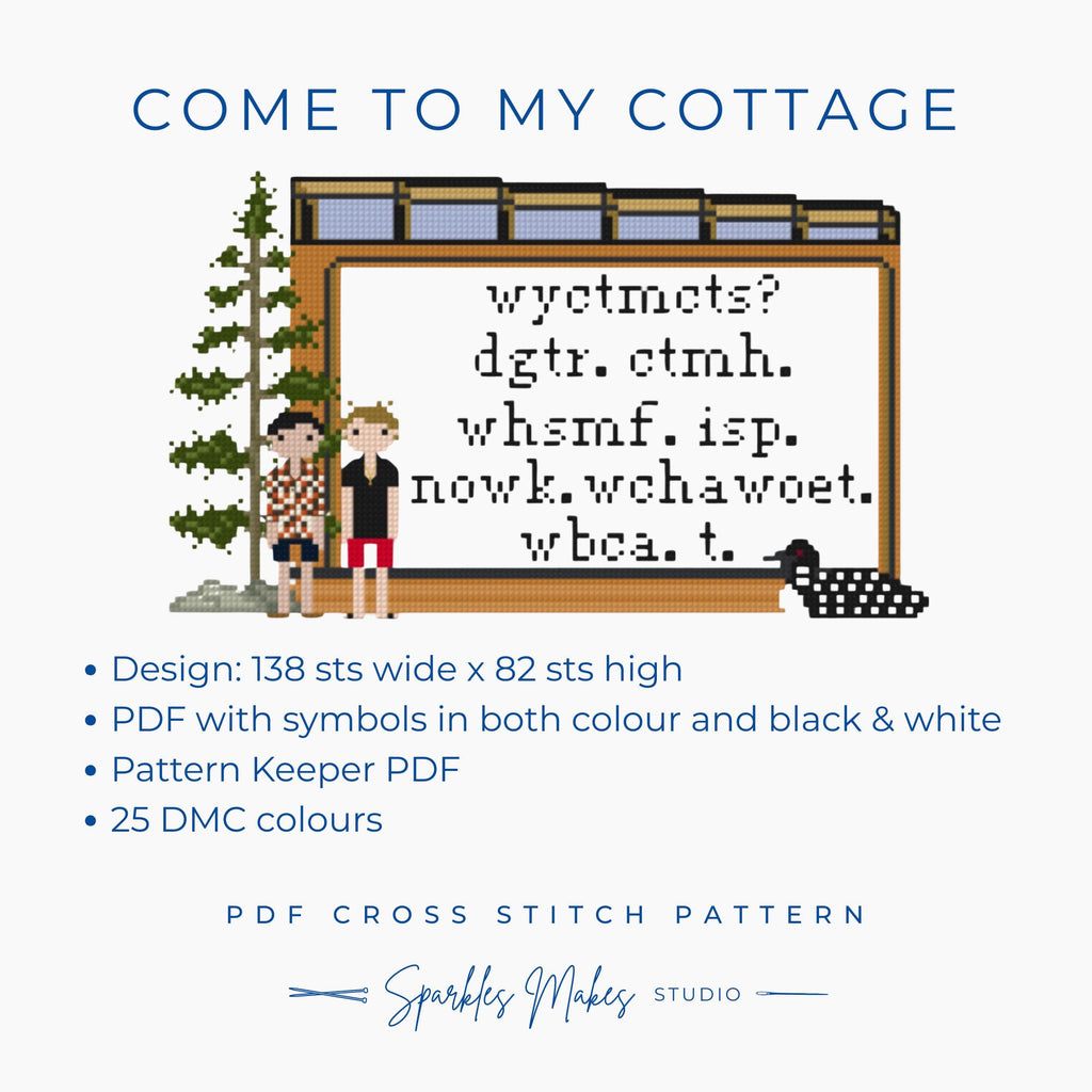 Come To My Cottage Hollanov Heated Rivalry Inspired Cross Stitch Pattern PDF Download