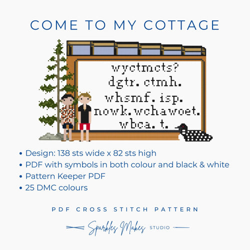 Come To My Cottage Hollanov Heated Rivalry Inspired Cross Stitch Pattern PDF Download