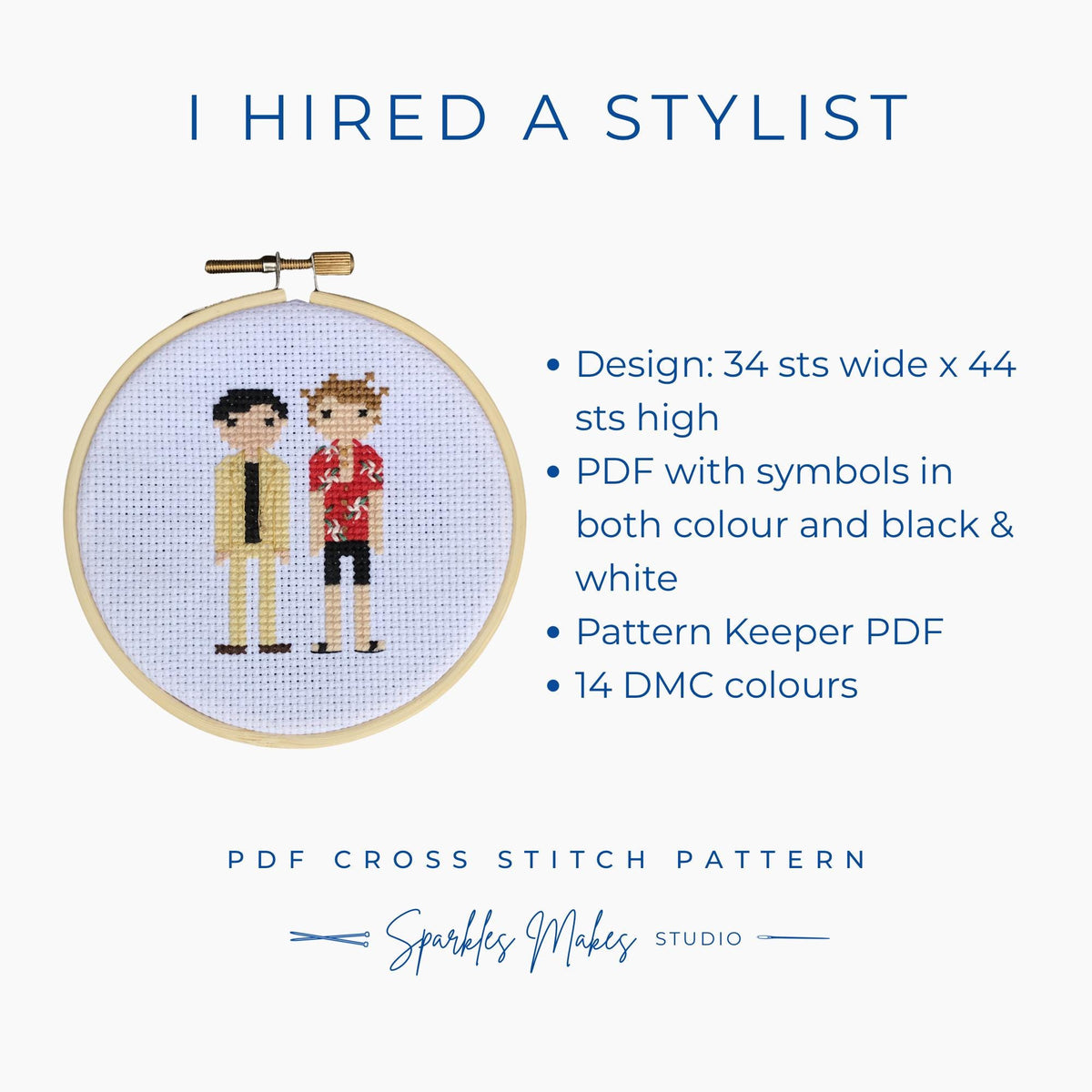 I Hired a Stylist Shane Hollander & Ilya Rozanov Heated Rivalry Inspired Cross Stitch Pattern PDF Download