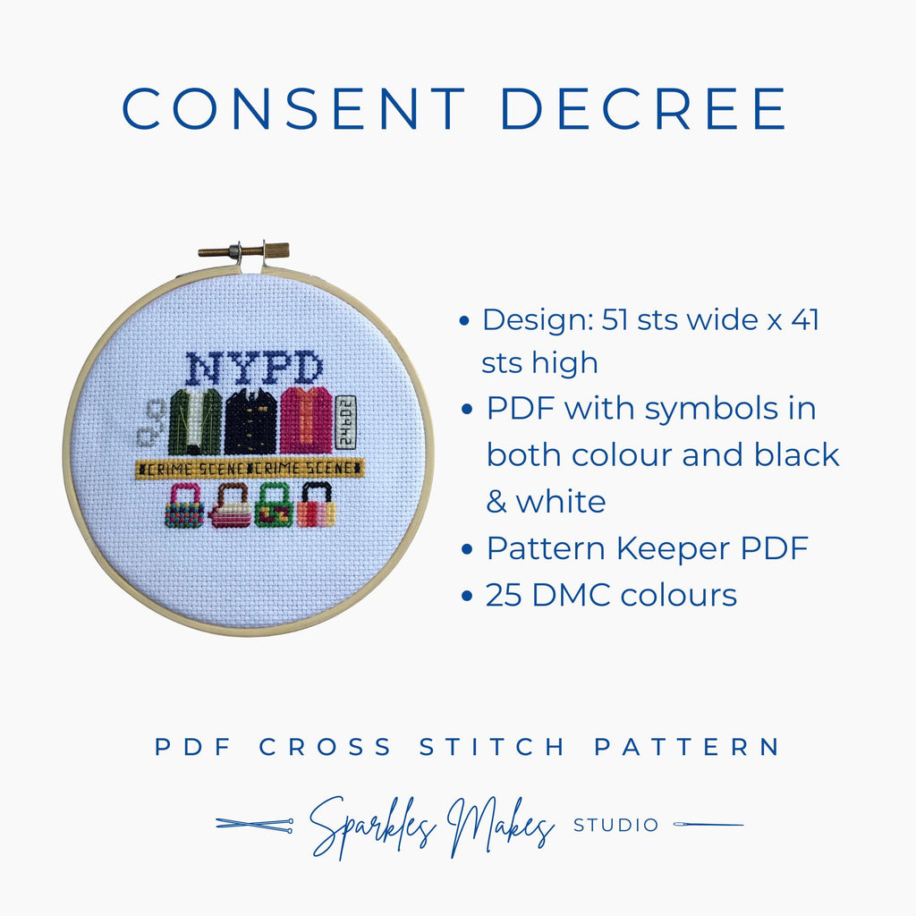 Consent Decree Elsbeth Inspired Cross Stitch Pattern PDF Download