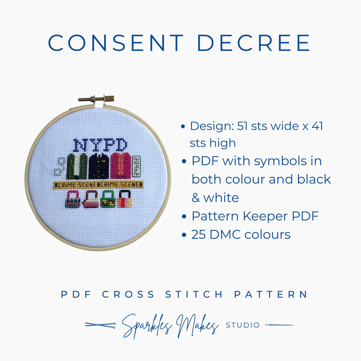 Consent Decree Elsbeth Inspired Cross Stitch Pattern PDF Download