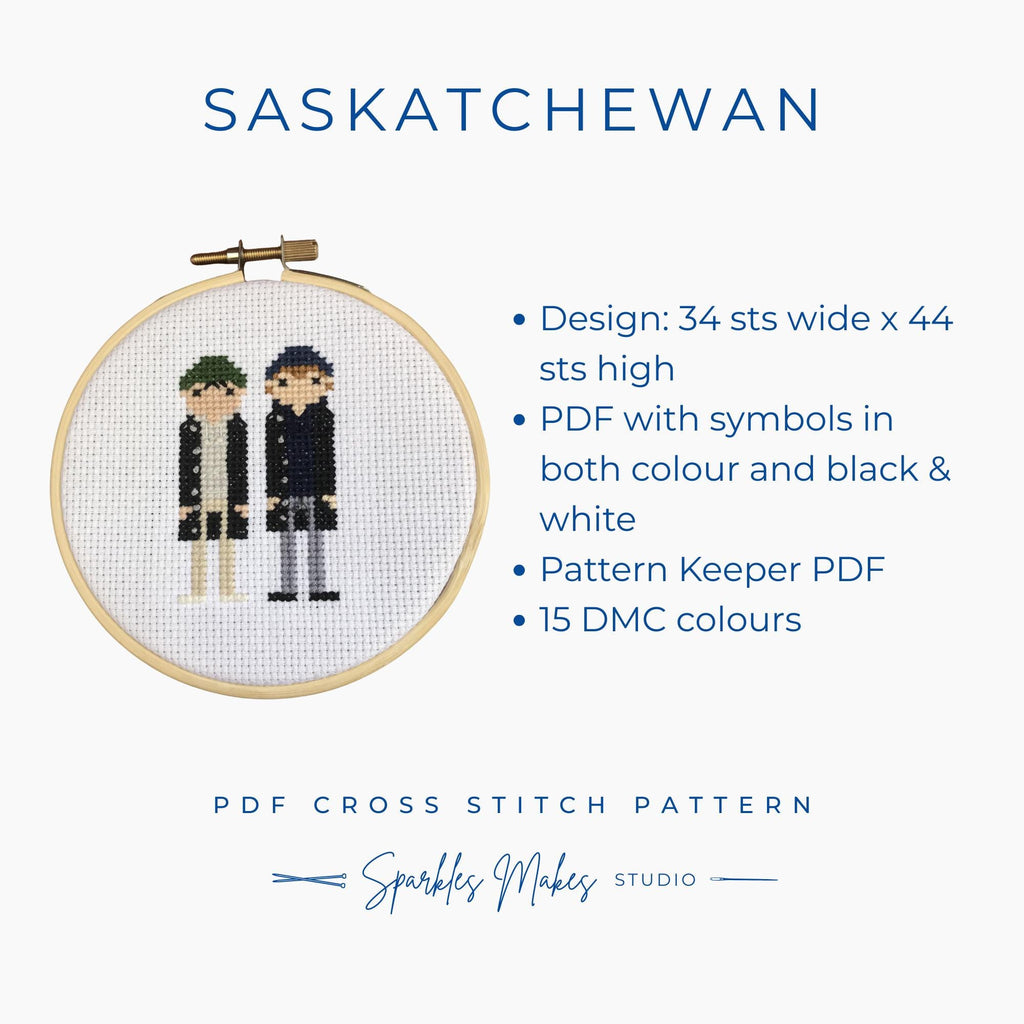 Saskatchewan Shane Hollander & Ilya Rosanov Heated Rivalry Inspired Cross Stitch Pattern PDF Download