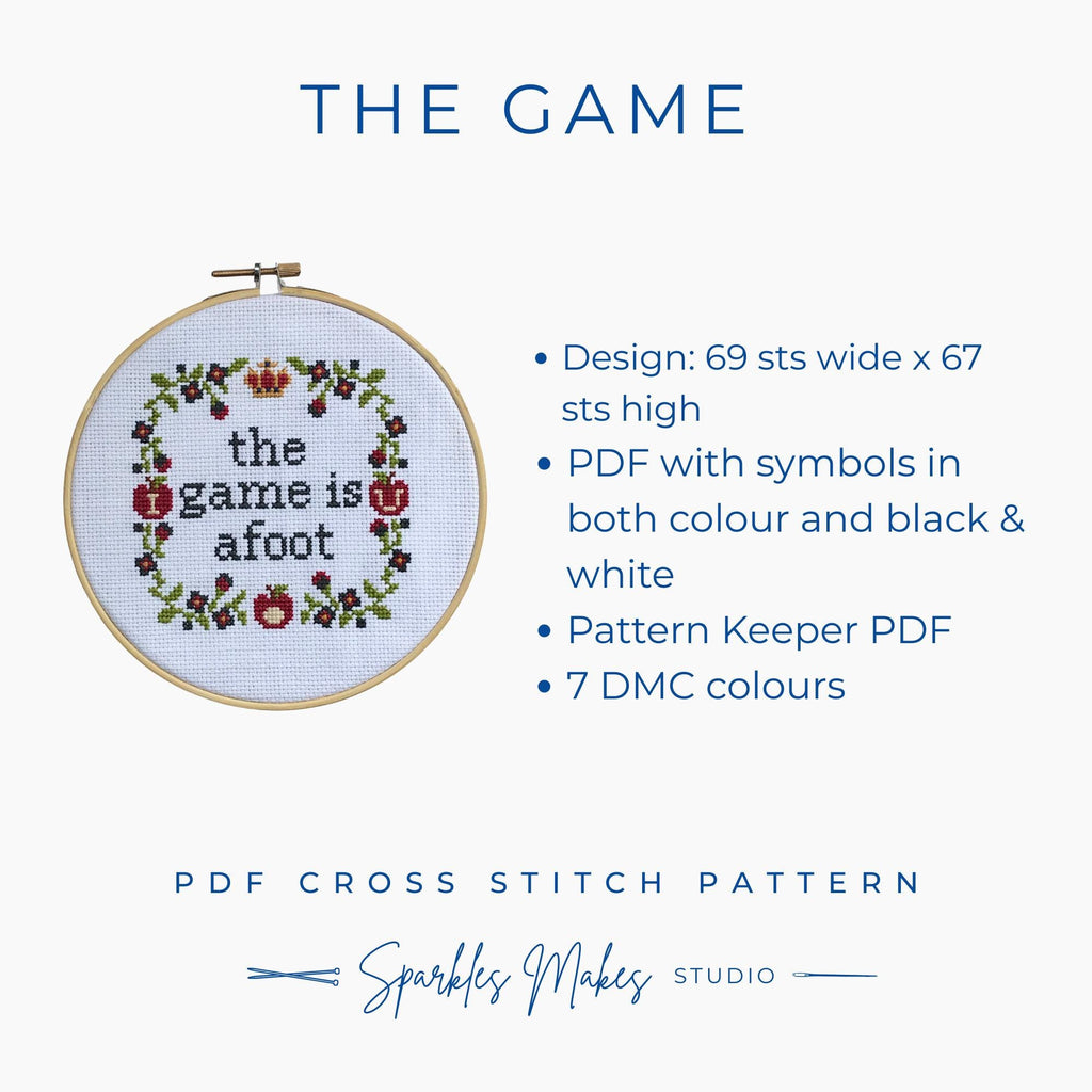 The Game Sherlock Holmes Inspired Cross Stitch Pattern PDF Download