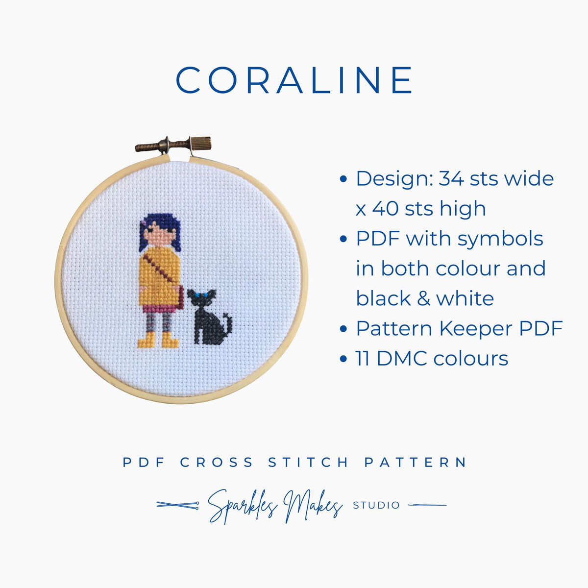 Coraline Inspired Cross Stitch Pattern PDF Download