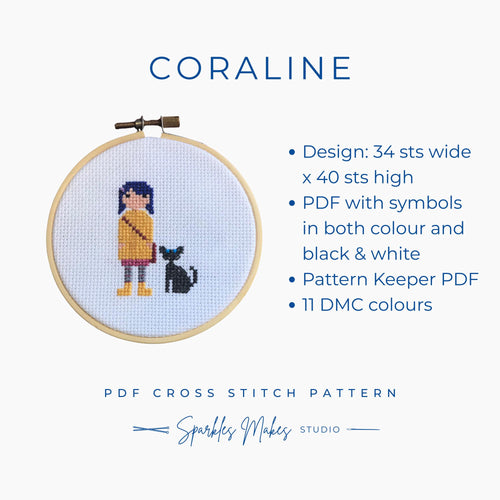 Coraline Inspired Cross Stitch Pattern PDF Download